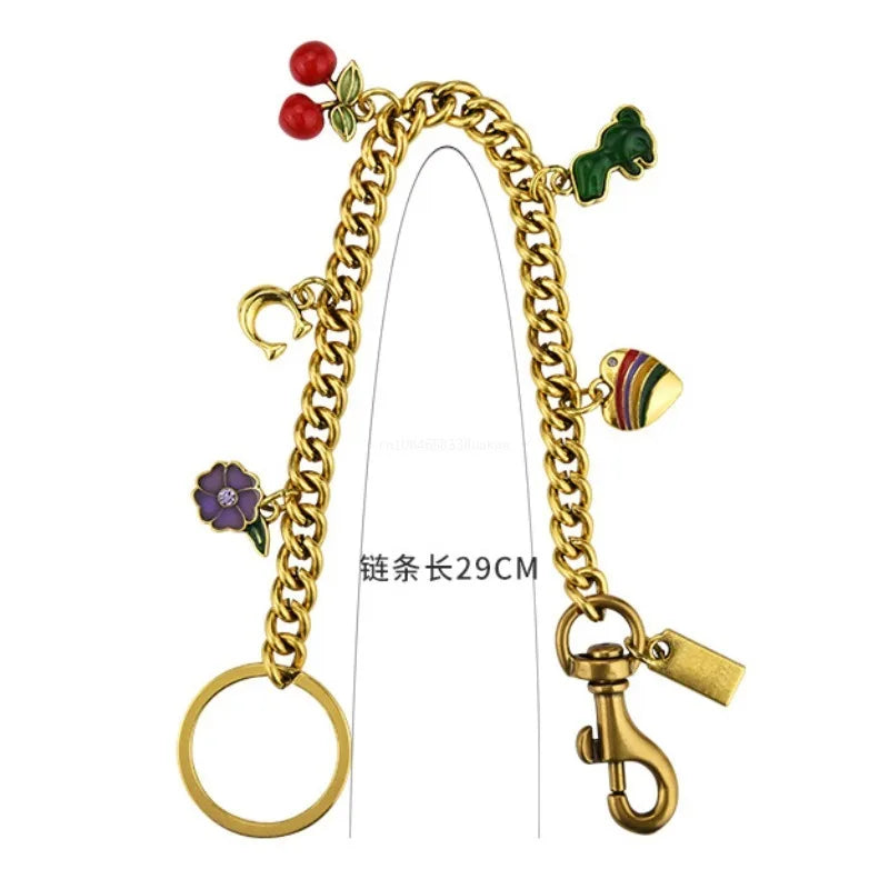 Metallischer Kirsche-Schlüsselanhänger – Geschenk & Souvenir für Damen