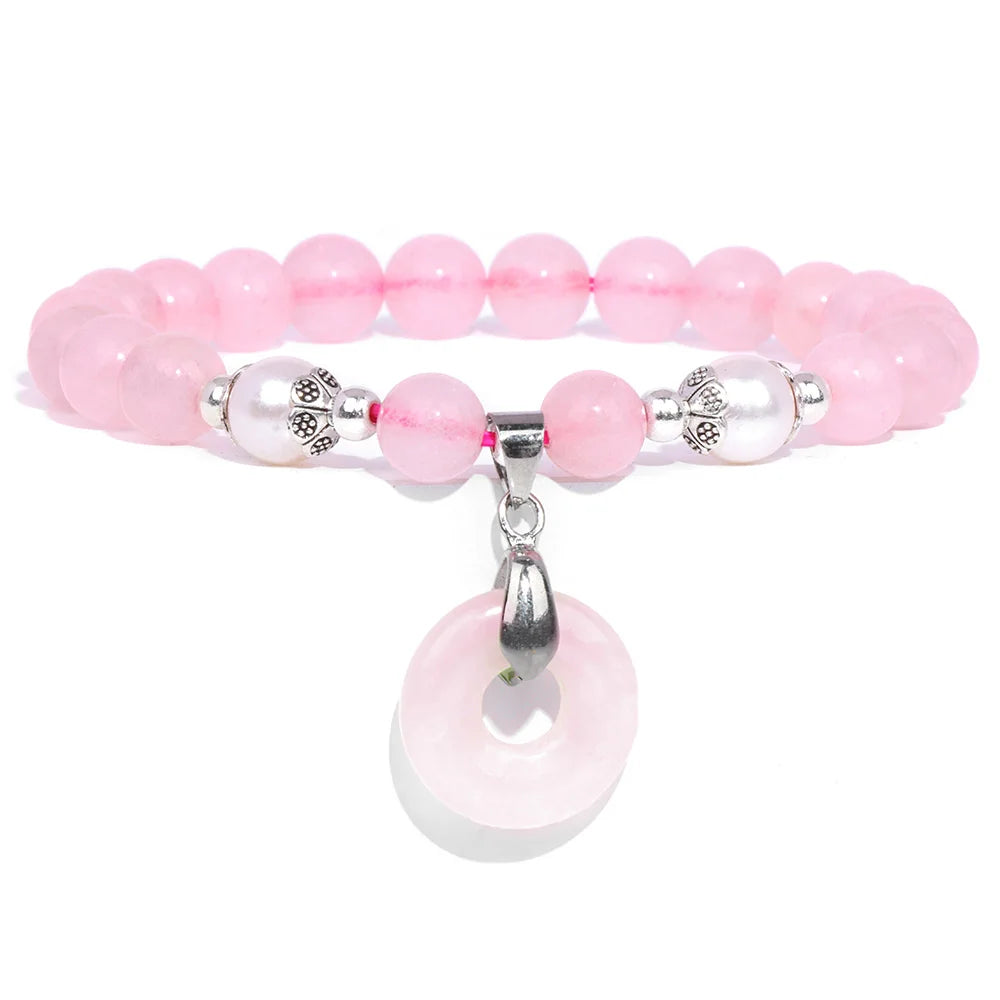 Kraftstein-Armband mit Symbolen – Naturstein-Schmuck für Frauen