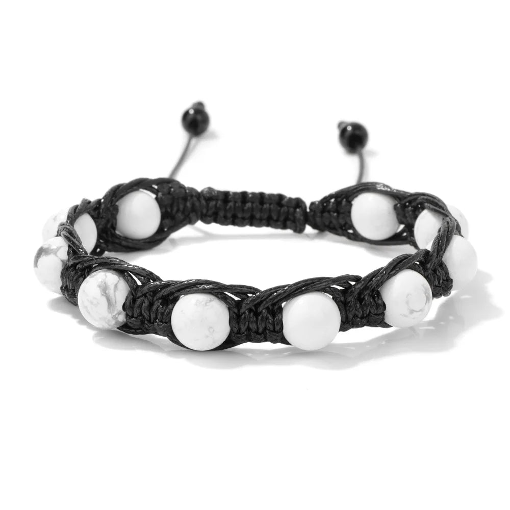 Geflochtenes Tigerauge & Türkis Armband – Verstellbarer Chakra-Schmuck