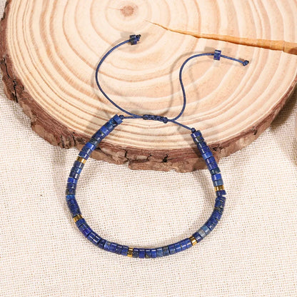 Damen-Armband mit Lapislazuli – Naturstein, handgemacht, fein & flexibel