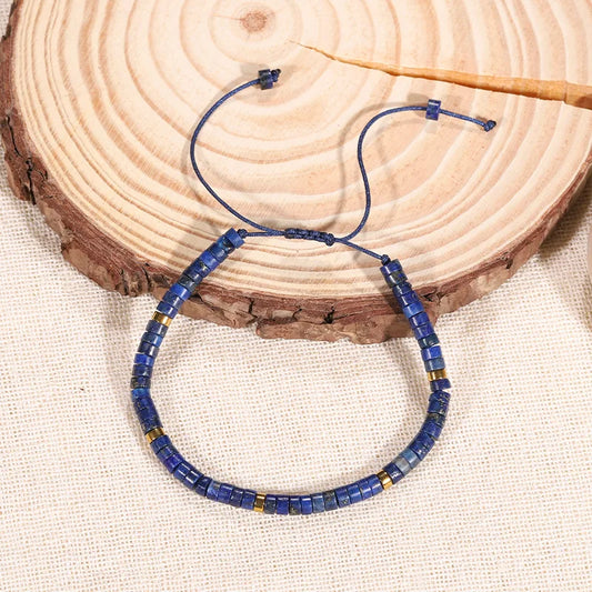 Damen-Armband mit Lapislazuli – Naturstein, handgemacht, fein & flexibel