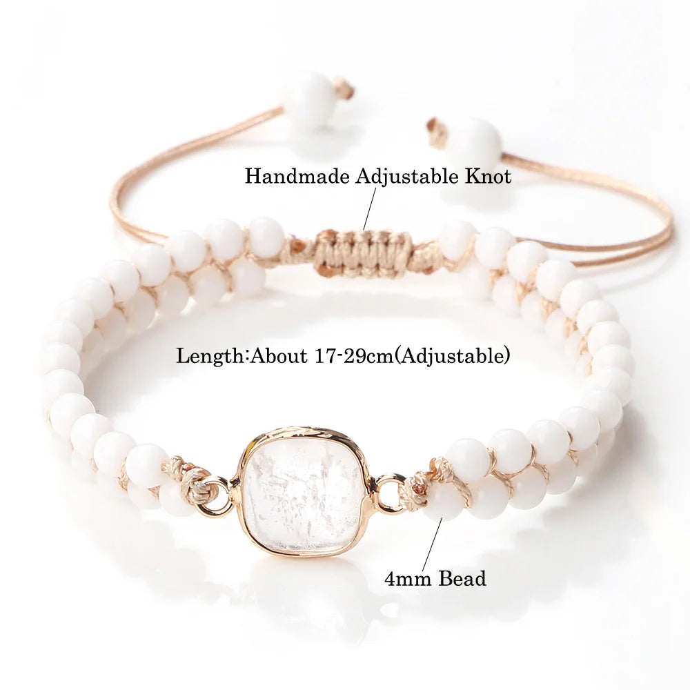4 mm Howlith-Armband – Mini-Naturstein für Yoga & Heilung