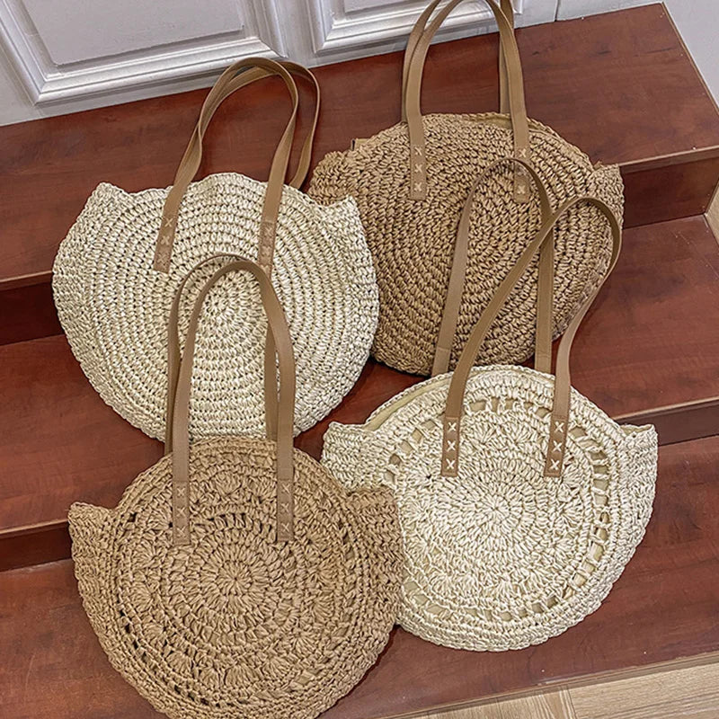 Gewebte Schultertasche – Urlaubstasche mit großer Kapazität