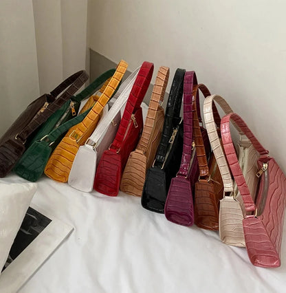 PU Leder Schultertasche – Alligator Look für stilvolle Auftritte