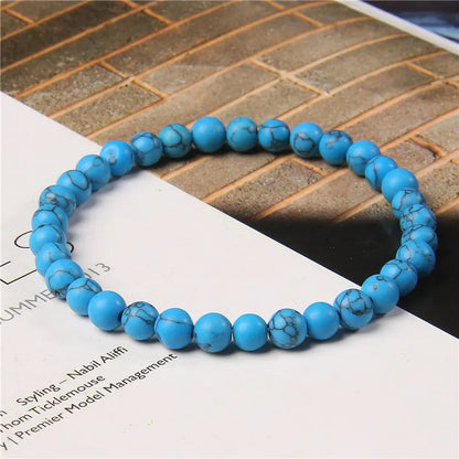 6 mm Naturstein-Armband – Apatit, Lapislazuli & Türkis für Damen & Herren
