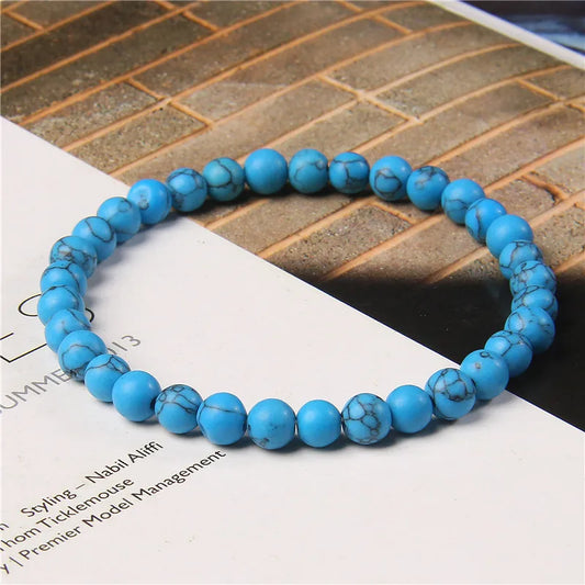 6 mm Naturstein-Armband – Apatit, Lapislazuli & Türkis für Damen & Herren