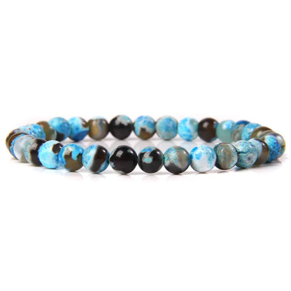 6 mm Naturstein-Armband – Apatit, Lapislazuli & Türkis für Damen & Herren