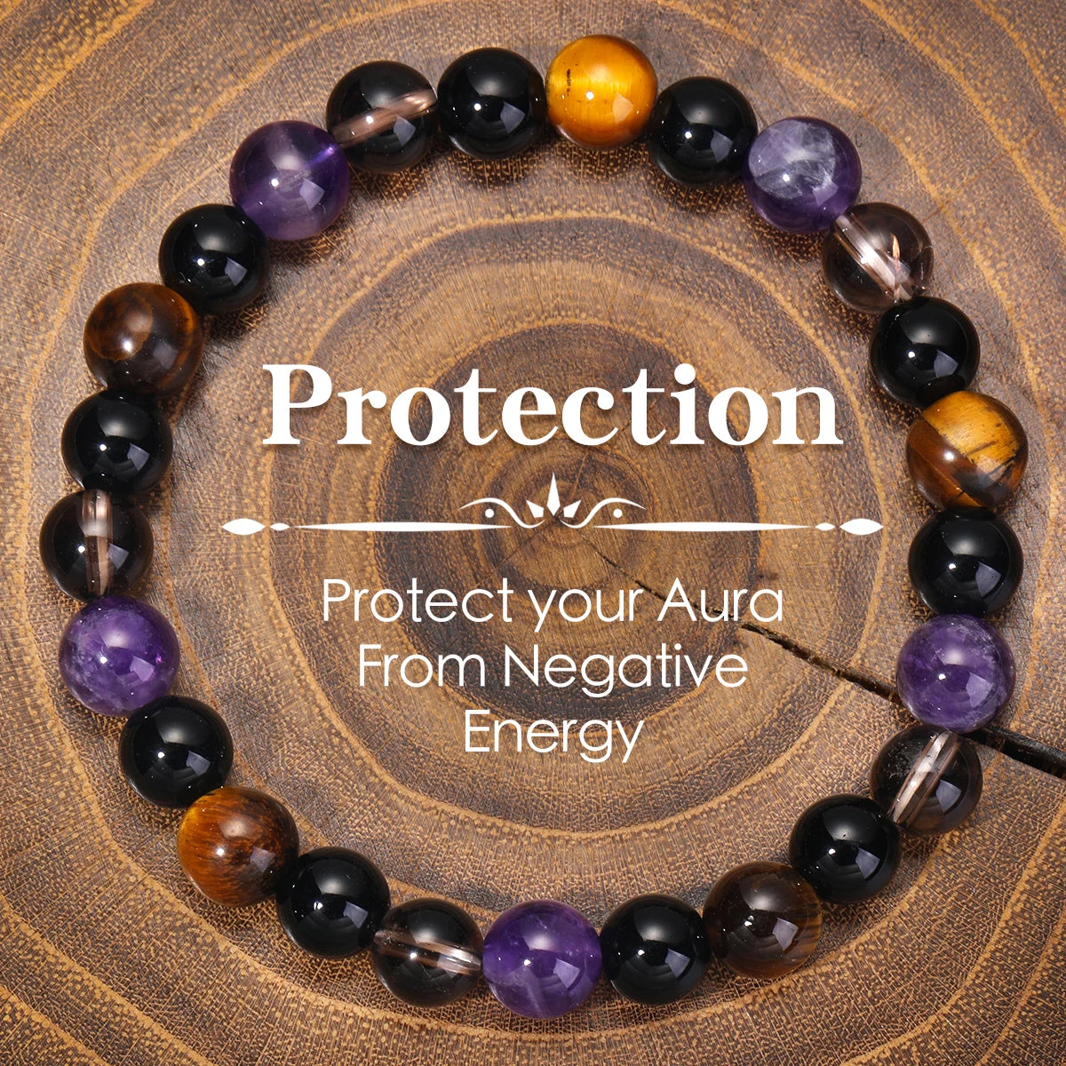 Citrin & Tigerauge Naturstein-Armband – Glück, Schutz & Gesundheit