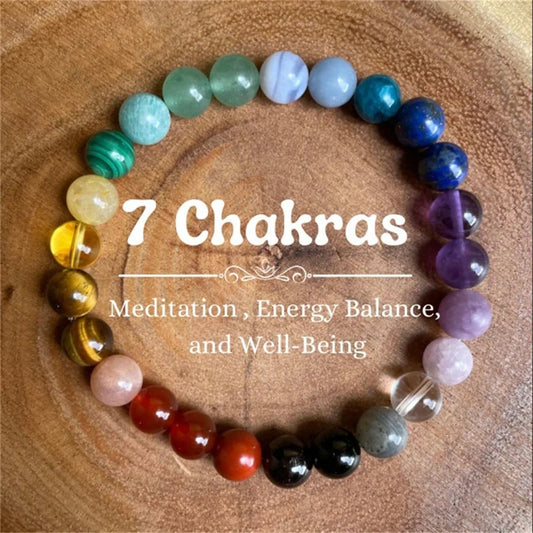 7-Chakra Naturstein-Armband – Energieschutz & Heilung für Damen & Herren