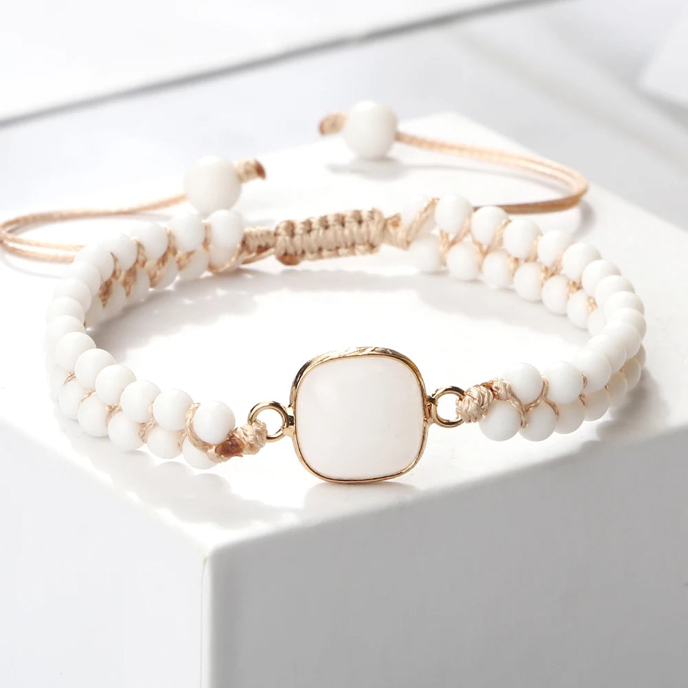 4 mm Howlith-Armband – Mini-Naturstein für Yoga & Heilung