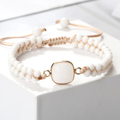 4 mm Howlith-Armband – Mini-Naturstein für Yoga & Heilung
