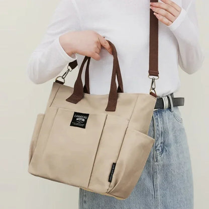 Leinwand Damen Schultertasche – Große Umhängetasche für Studentinnen & Pendlerinnen | Tragbare Handtasche mit viel Stauraum