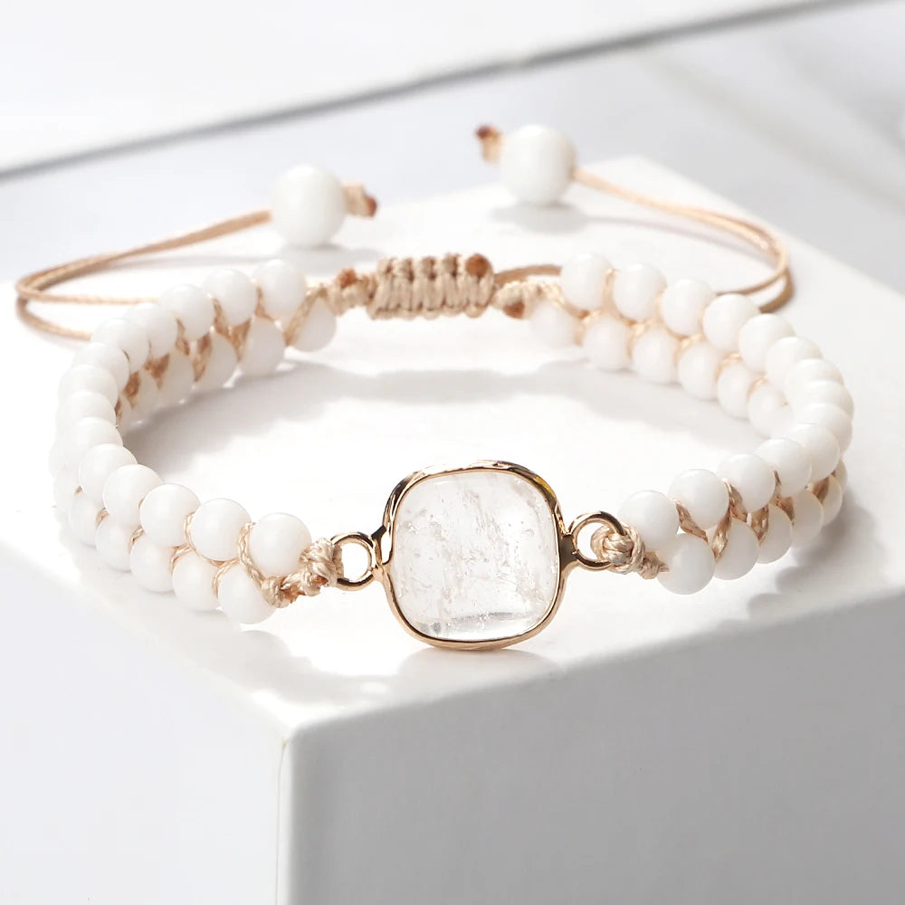 4 mm Howlith-Armband – Mini-Naturstein für Yoga & Heilung