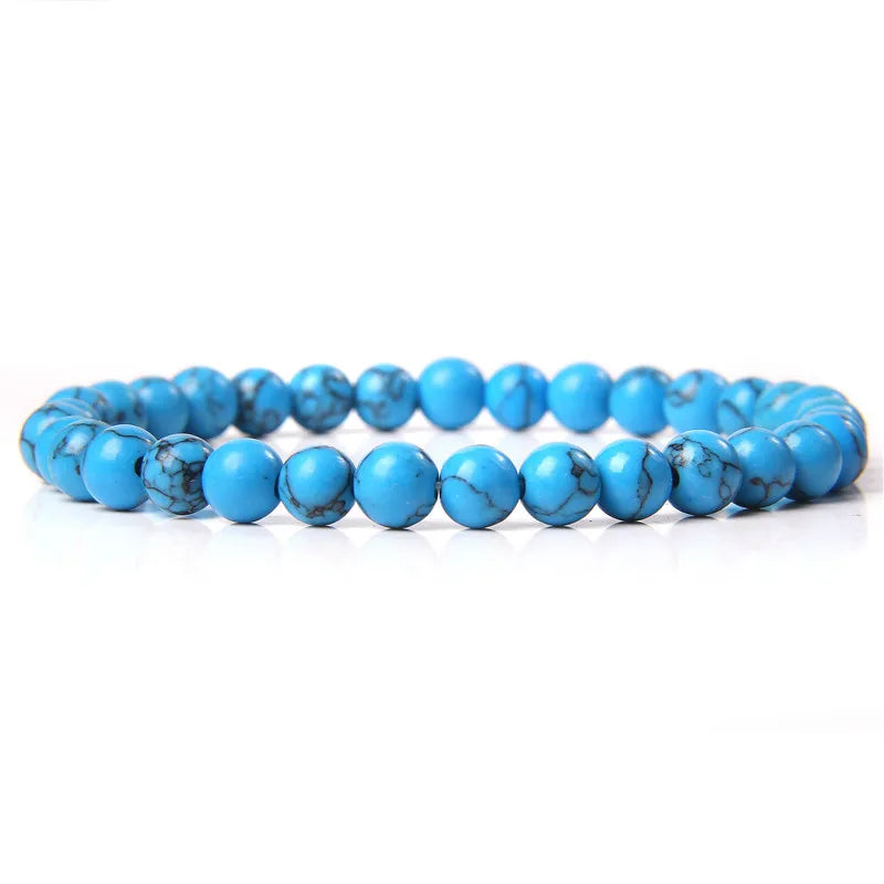 6 mm Naturstein-Armband – Apatit, Lapislazuli & Türkis für Damen & Herren