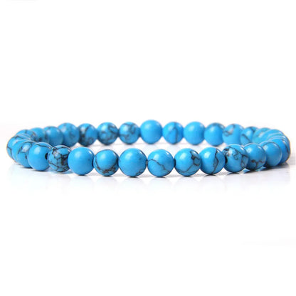 6 mm Naturstein-Armband – Apatit, Lapislazuli & Türkis für Damen & Herren