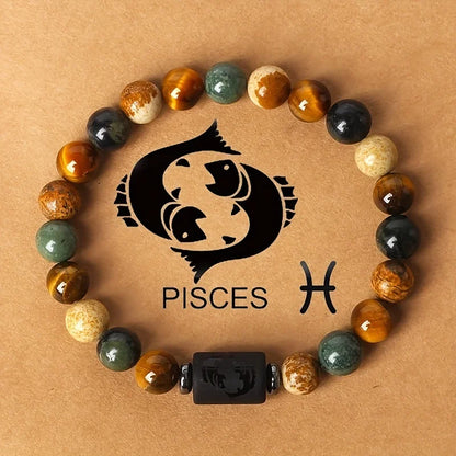 Tigerauge Sternzeichen-Armband – 12 Sternbilder Glücksarmband