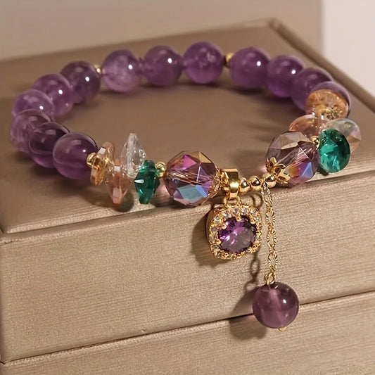 Klassisches Amethyst-Armband – Naturstein & Heilperlen für Damen & Herren