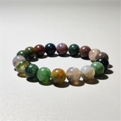 Indischer Achat Naturstein-Armband – Unisex Zylinder Perlen