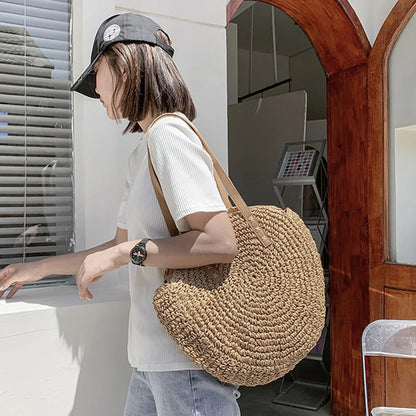 Gewebte Schultertasche – Urlaubstasche mit großer Kapazität