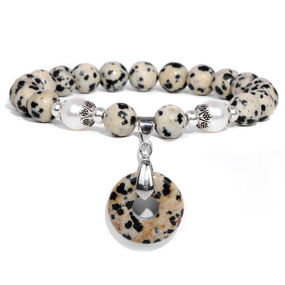 Kraftstein-Armband mit Symbolen – Naturstein-Schmuck für Frauen