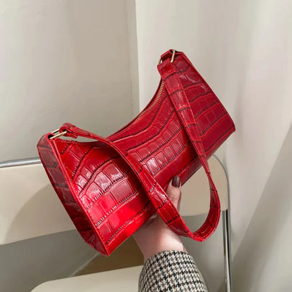 PU Leder Schultertasche – Alligator Look für stilvolle Auftritte