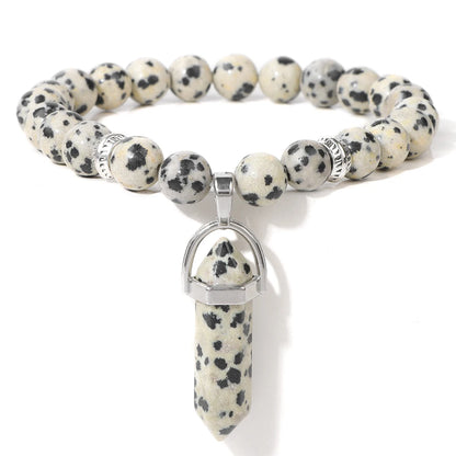 Kraftstein-Armband mit Symbolen – Naturstein-Schmuck für Frauen