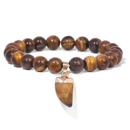 Kraftstein-Armband mit Symbolen – Naturstein-Schmuck für Frauen