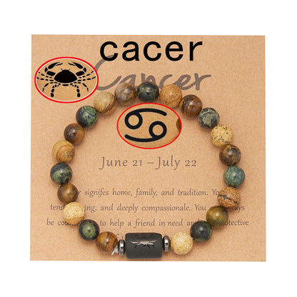 Tigerauge Sternzeichen-Armband – 12 Sternbilder Glücksarmband