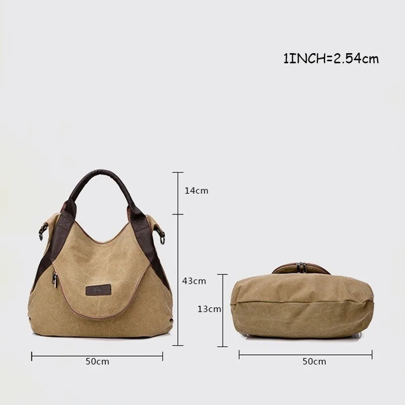 Canvas Damen Umhängetasche – Groß & Stylisch für Alltag & Reise