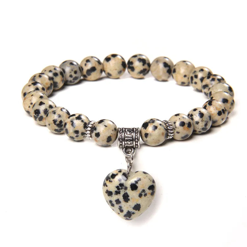Kraftstein-Armband mit Symbolen – Naturstein-Schmuck für Frauen