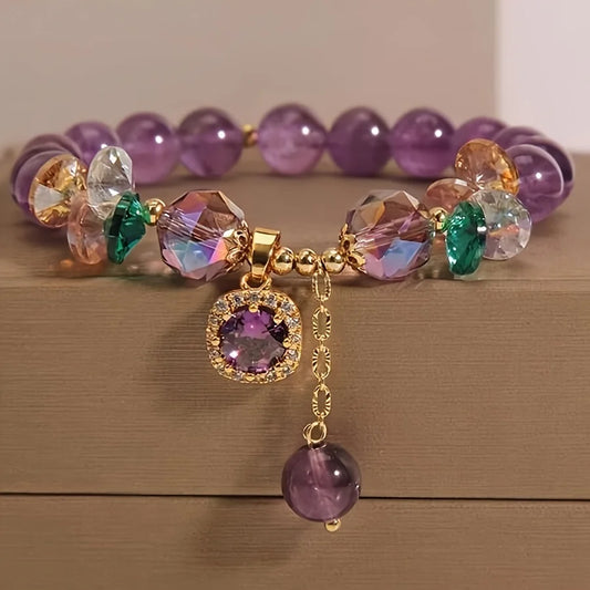 Klassisches Amethyst-Armband – Naturstein & Heilperlen für Damen & Herren