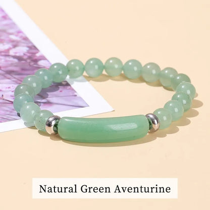 Tigerauge & Amethyst Armband – Rechteckiger Naturstein-Charm für Damen & Herren