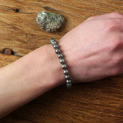 6/8 mm Pyrit-Armband – Heilstein für Energie & Blutkreislauf