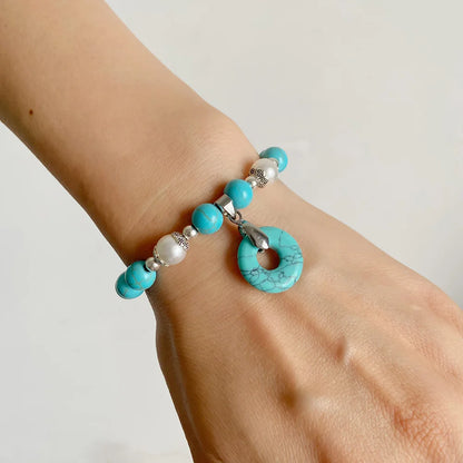 Kraftstein-Armband mit Symbolen – Naturstein-Schmuck für Frauen
