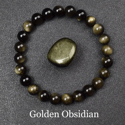 Goldener Obsidian Armband – Naturstein-Energieschmuck für Damen & Herren