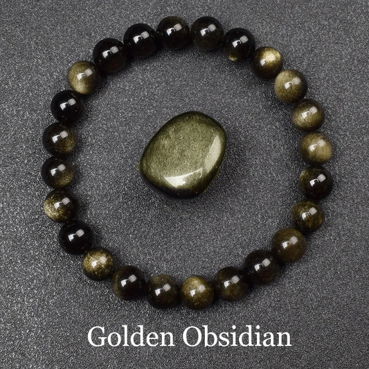 Goldener Obsidian Armband – Naturstein-Energieschmuck für Damen & Herren