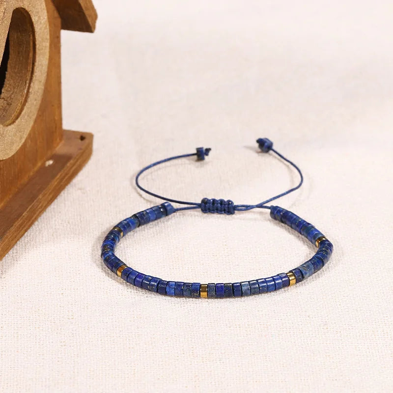 Damen-Armband mit Lapislazuli – Naturstein, handgemacht, fein & flexibel