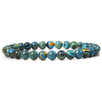 6 mm Naturstein-Armband – Apatit, Lapislazuli & Türkis für Damen & Herren