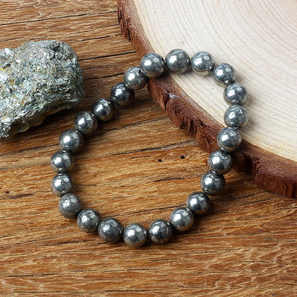 6/8 mm Pyrit-Armband – Heilstein für Energie & Blutkreislauf