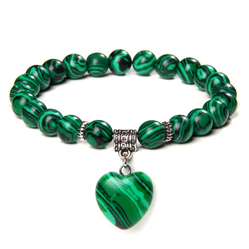 Kraftstein-Armband mit Symbolen – Naturstein-Schmuck für Frauen