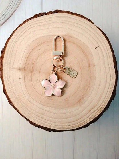 Weißer Birnenblüten-Schlüsselanhänger