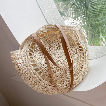 Sommer Rattan Tasche – Boho Handtasche mit großer Kapazität