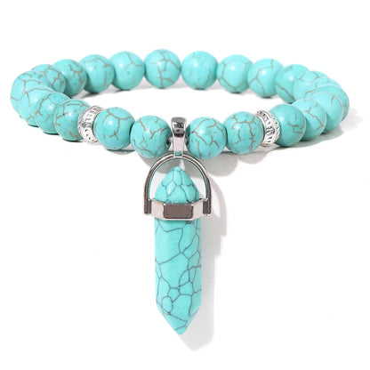 Kraftstein-Armband mit Symbolen – Naturstein-Schmuck für Frauen