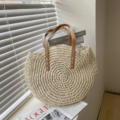 Sommer Rattan Tasche – Boho Handtasche mit großer Kapazität