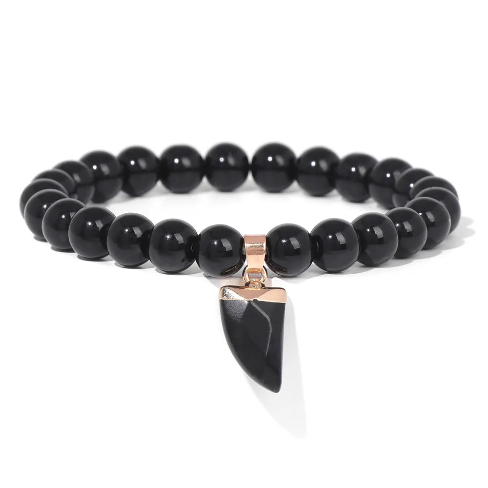 Kraftstein-Armband mit Symbolen – Naturstein-Schmuck für Frauen