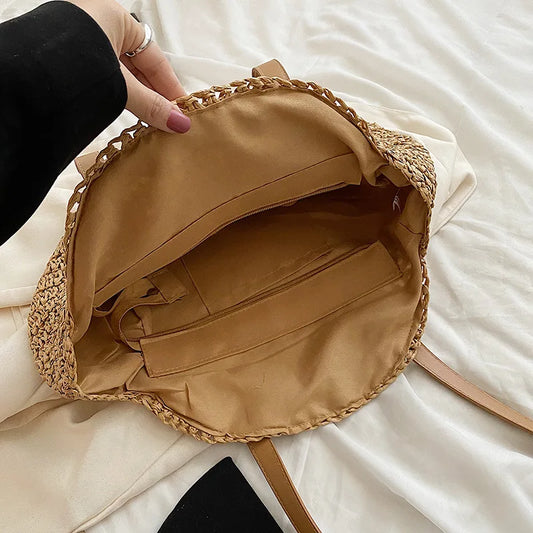 Gewebte Schultertasche – Urlaubstasche mit großer Kapazität