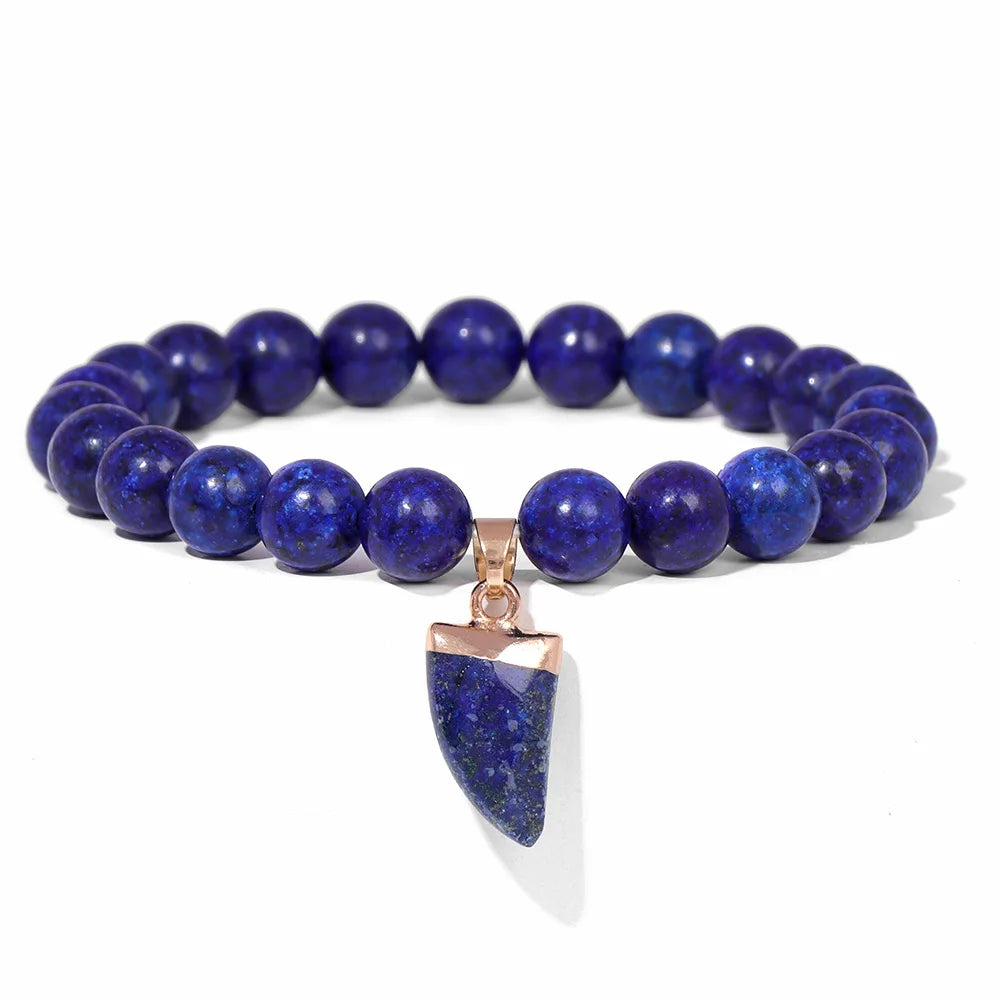 Kraftstein-Armband mit Symbolen – Naturstein-Schmuck für Frauen