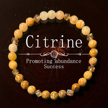 Unisex Citrin-Armband – Kraftstein für Motivation & Fülle (6 mm Perlen)