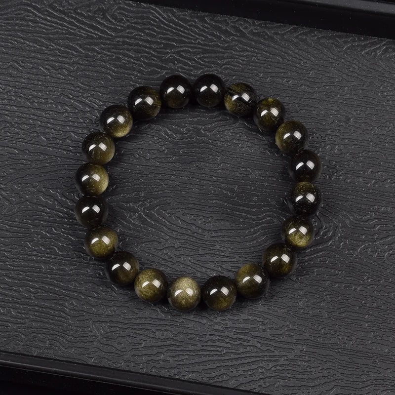 Goldener Obsidian Armband – Naturstein-Energieschmuck für Damen & Herren