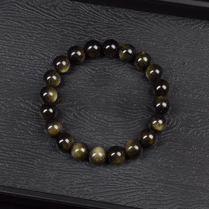 Goldener Obsidian Armband – Naturstein-Energieschmuck für Damen & Herren